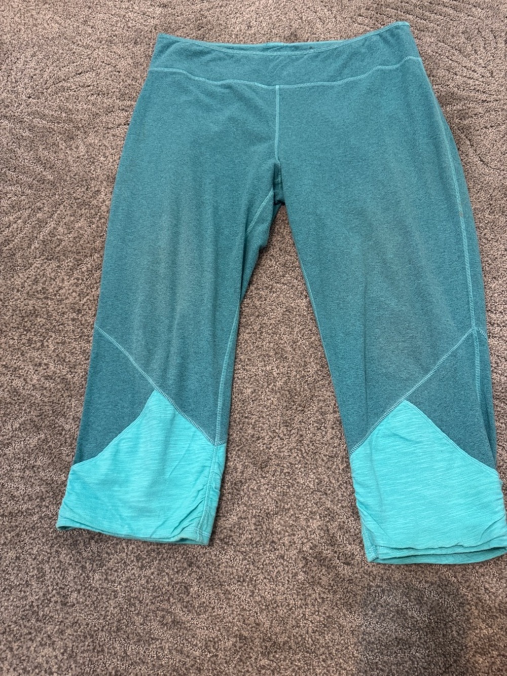 neon buddha Teal Two-Tone Capri Yoga Pants